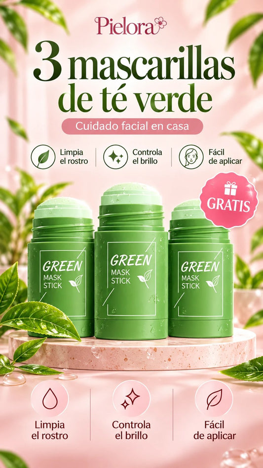 3 mascarillas de té verde