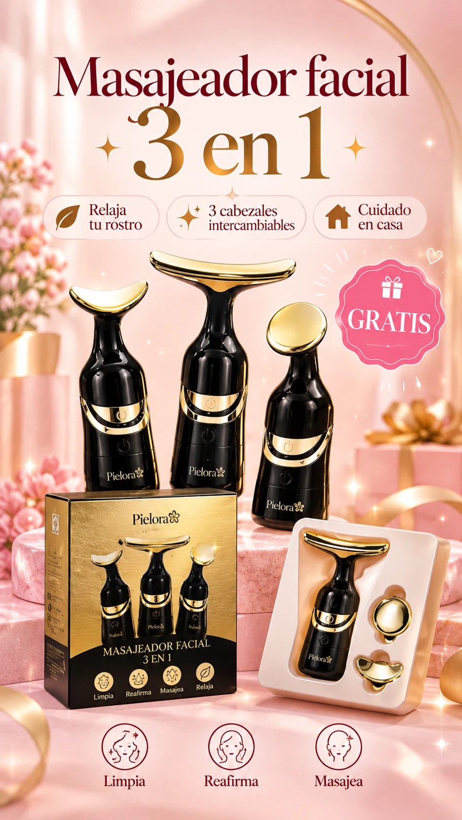 Masajeador facial 3 en 1